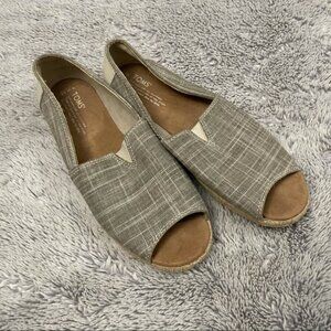 TOMS Alpagrata Open Toe Espadrille Flat Size 10